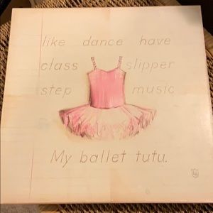 Ballet tutu wooden wall hanging